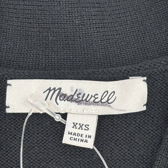 Madewell Merino Wool Boyfriend Cardigan in True Black size XXS NWT NS666 - Picture 8 of 13